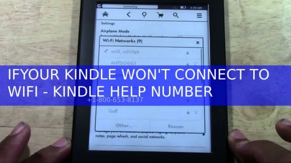 Troubleshoot Kindle won't connect to Wifi - Kindle Help Number