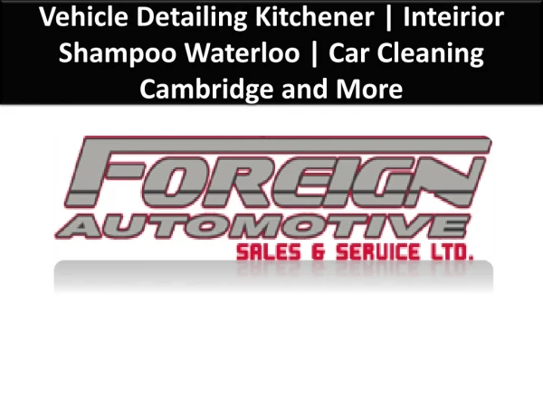 Vehicle Cleaning Kitchener