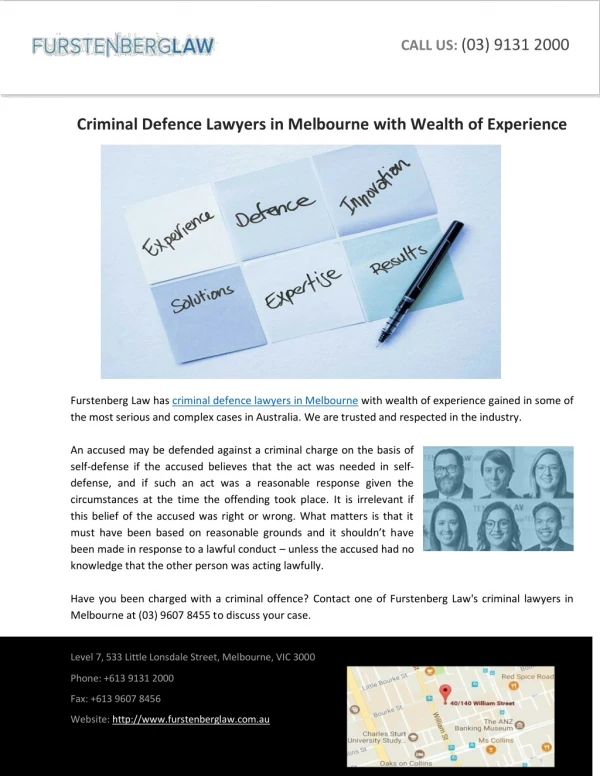 Criminal Defence Lawyers in Melbourne with Wealth of Experience