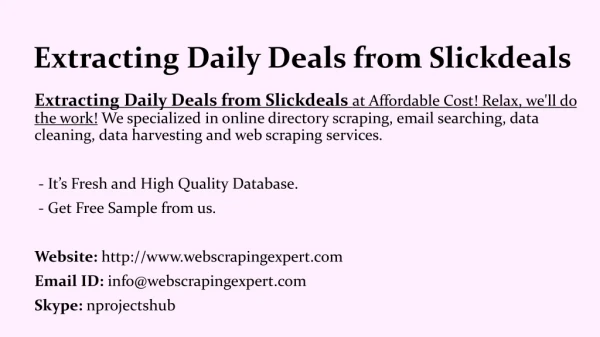 Extracting Daily Deals from Slickdeals