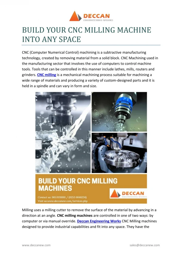 BUILD YOUR CNC MILLING MACHINE INTO ANY SPACE