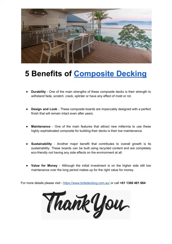 5 Important Benefits of Composite Decking