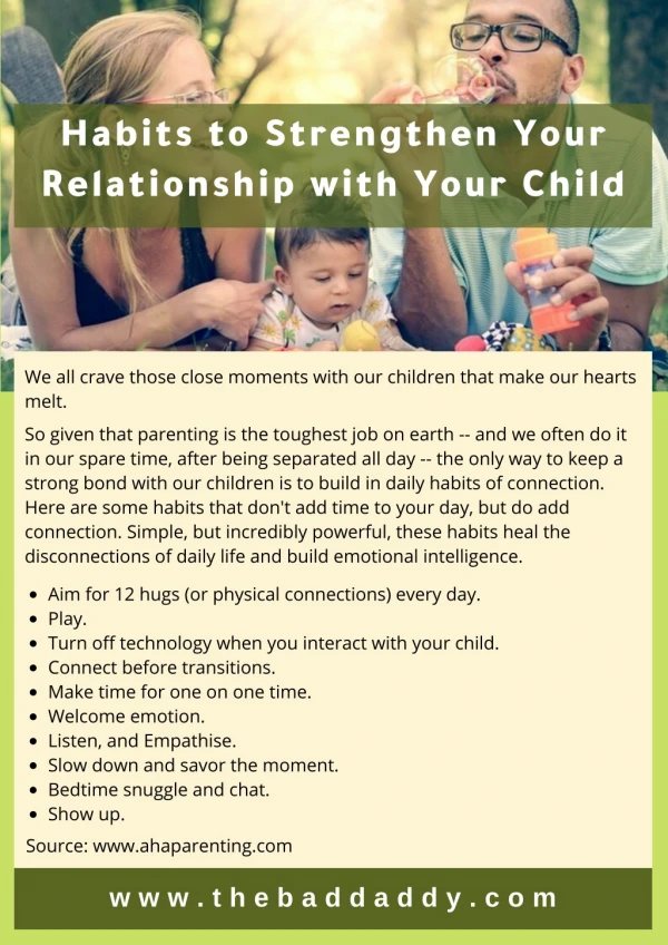 Habits to Strengthen Your Relationship with Your Child