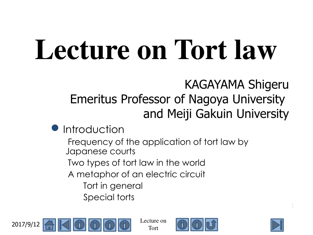 lecture on tort law