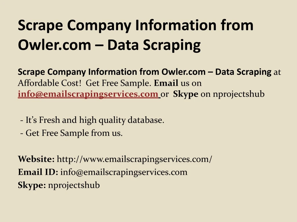 scrape company information from owler com data scraping