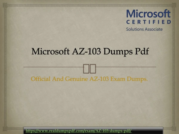 Institution For AZ-103 Exam Perfect AZ-103 Dumps Pdf