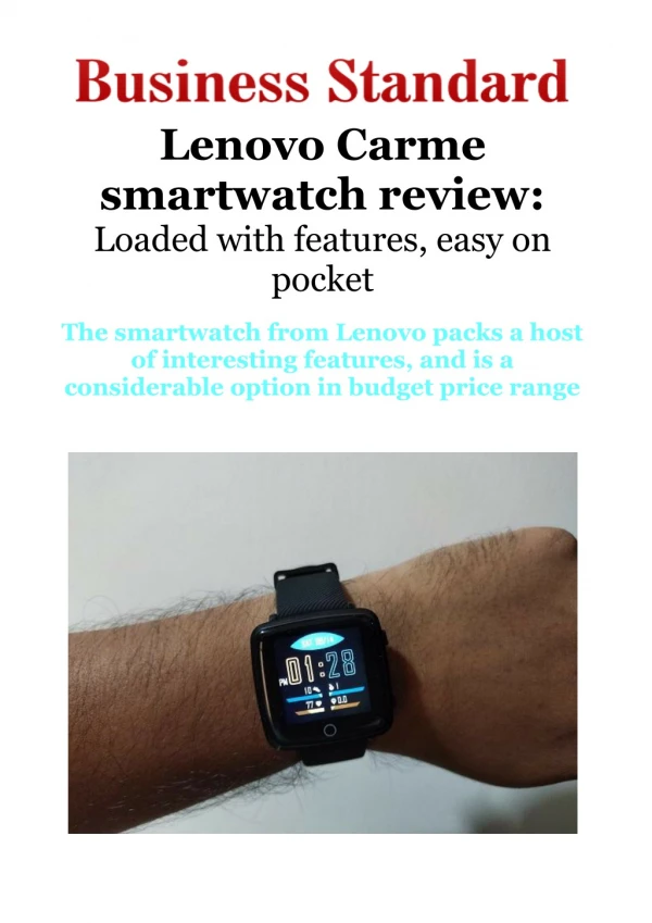 Lenovo Carme smartwatch review: Loaded with features, easy on pocket