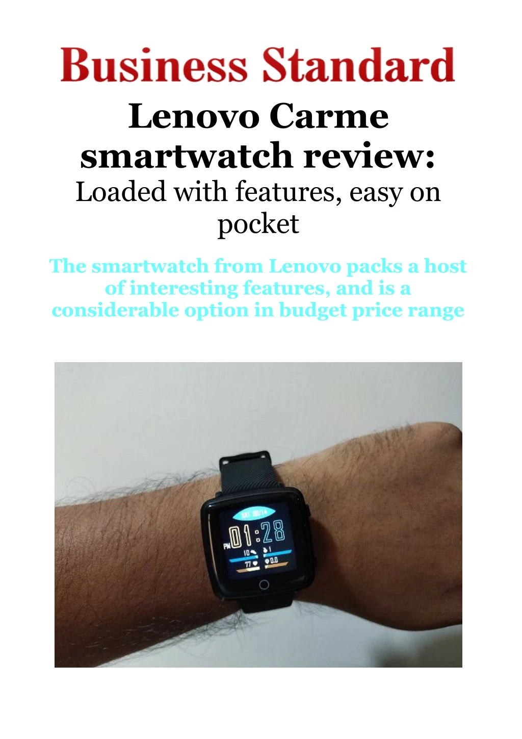 lenovo carme smartwatch review loaded with