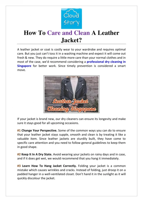 How To Care and Clean A Leather Jacket?