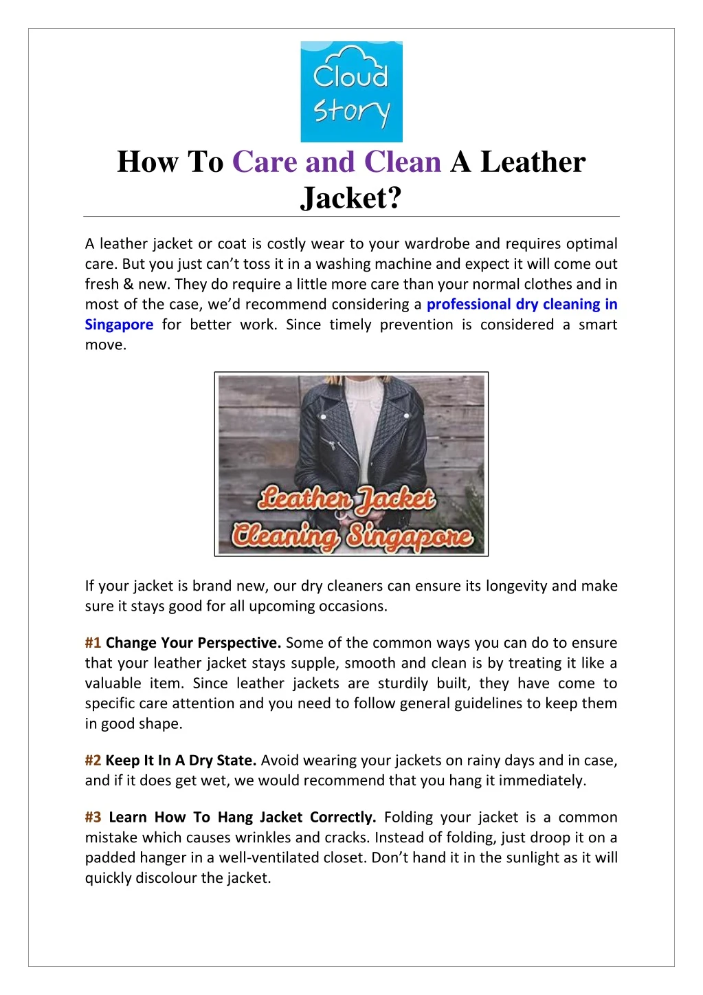how to care and clean a leather jacket