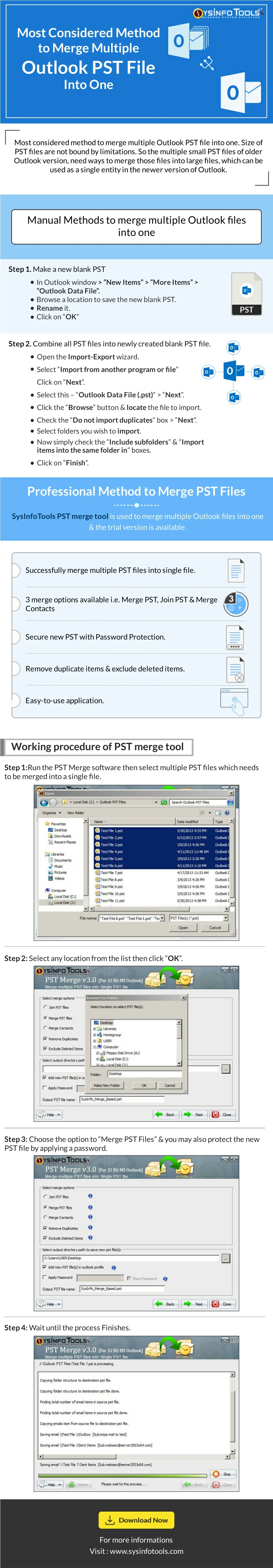 most considered method to merge multiple outlook