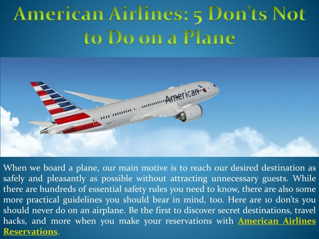 american airlines 5 don ts not to do on a plane