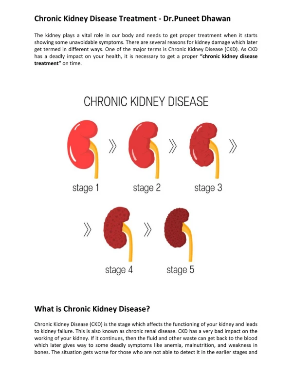Chronic Kidney Disease Treatment in Ayurveda