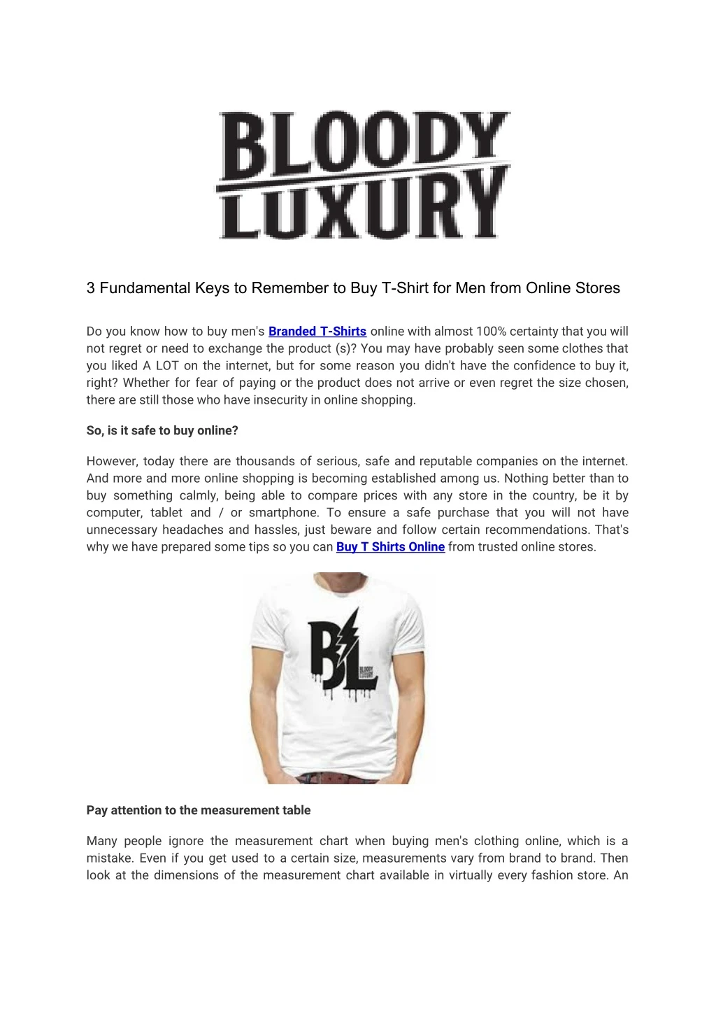 3 fundamental keys to remember to buy t shirt