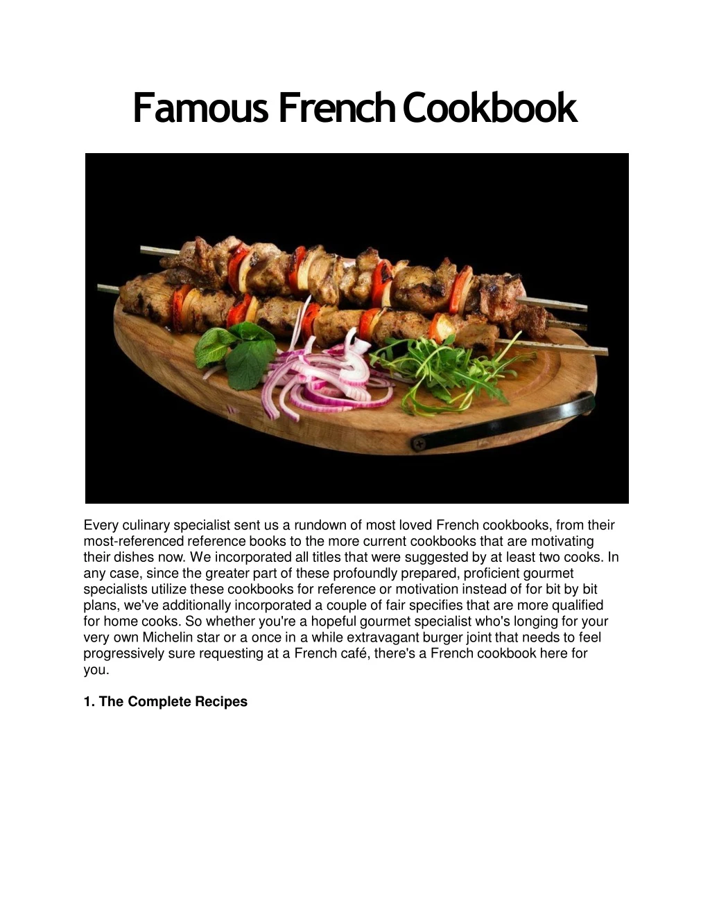 famous french cookbook