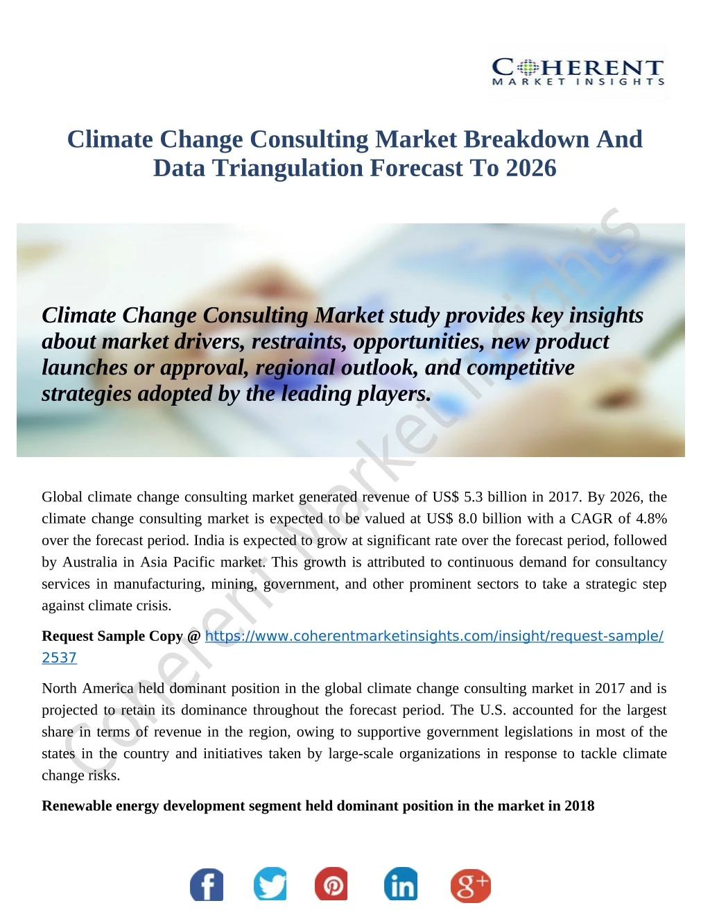 climate change consulting market breakdown