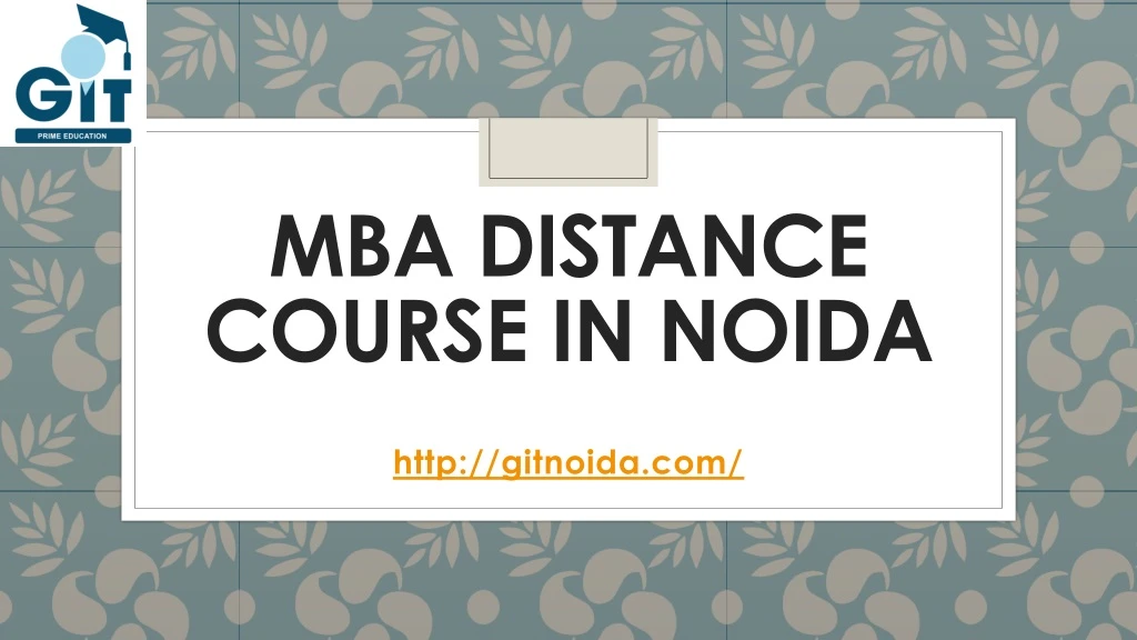 mba distance course in noida