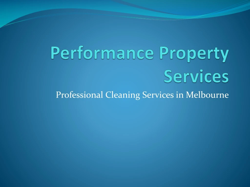 performance property services