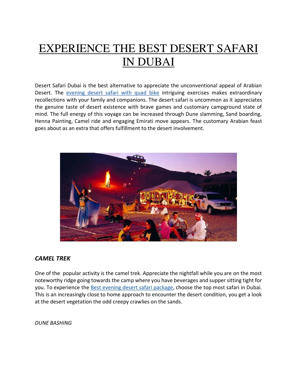 experience the best desert safari in dubai