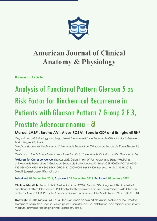 American Journal of Clinical Anatomy & Physiology