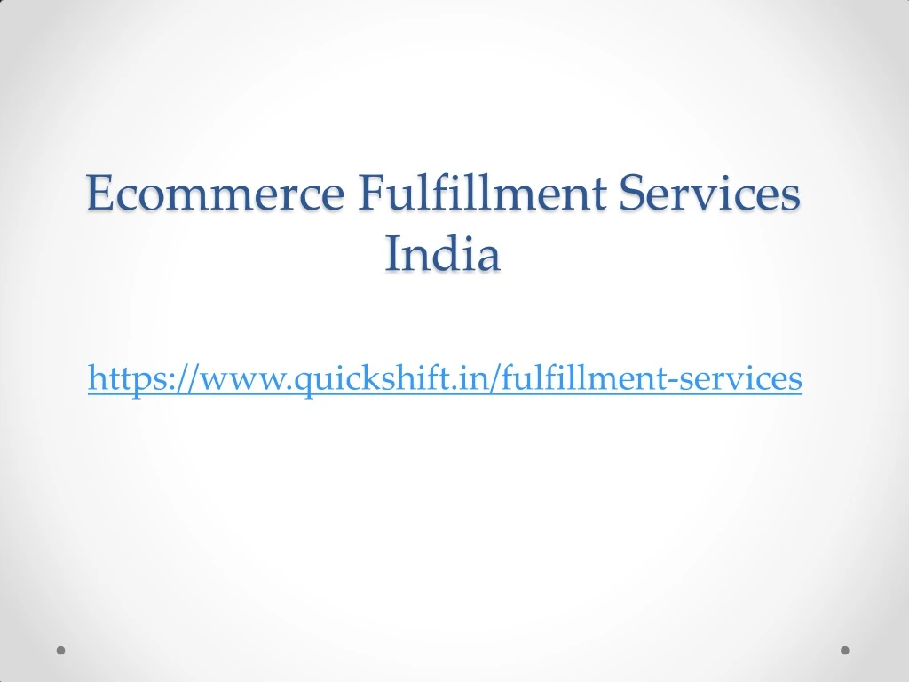ecommerce fulfillment services india
