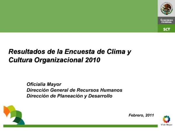 Resultados de la Encuesta de Clima y Cultura Organizacional 2010