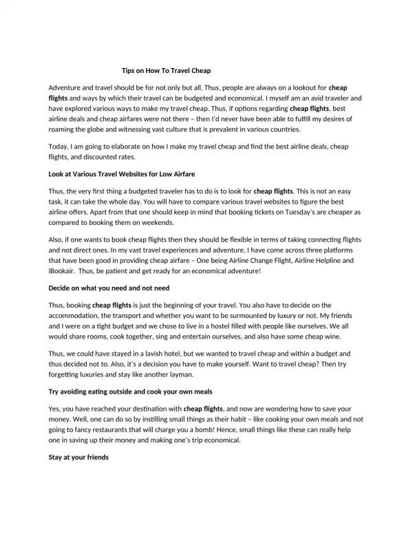 tips on how to travel cheap