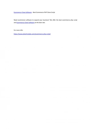 Ecommerce Clone Software - Best Ecommerce PHP Clone Script - slide 1