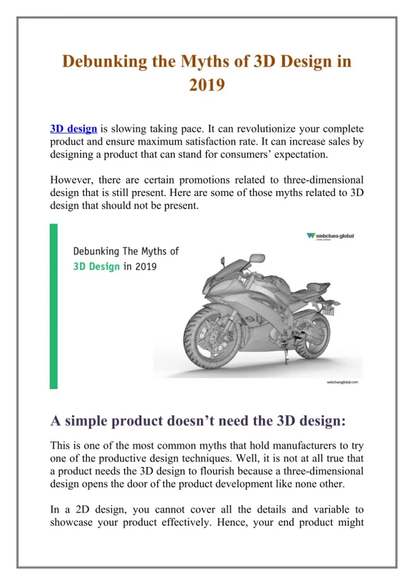 Debunking the Myths of 3D Design in 2019