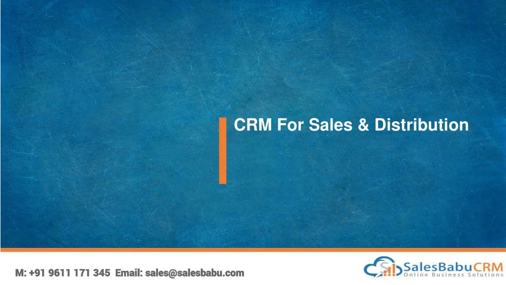 crm for sales distribution