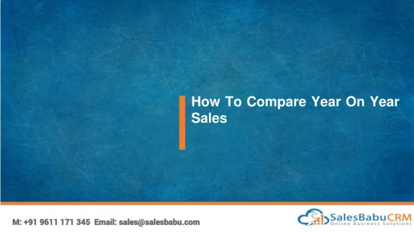 How To Compare Year On Year Sales