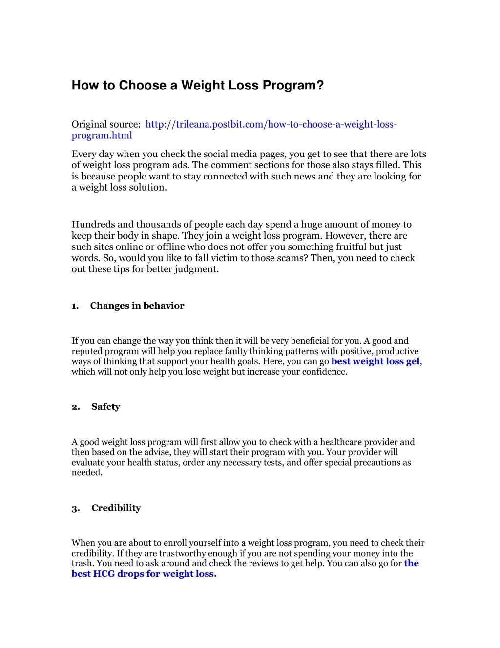 how to choose a weight loss program