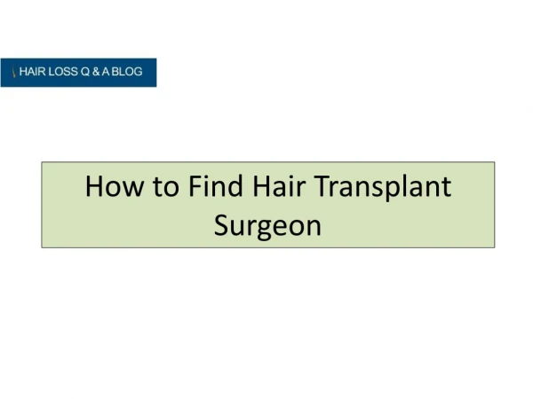 How to Find Hair Transplant Surgeon