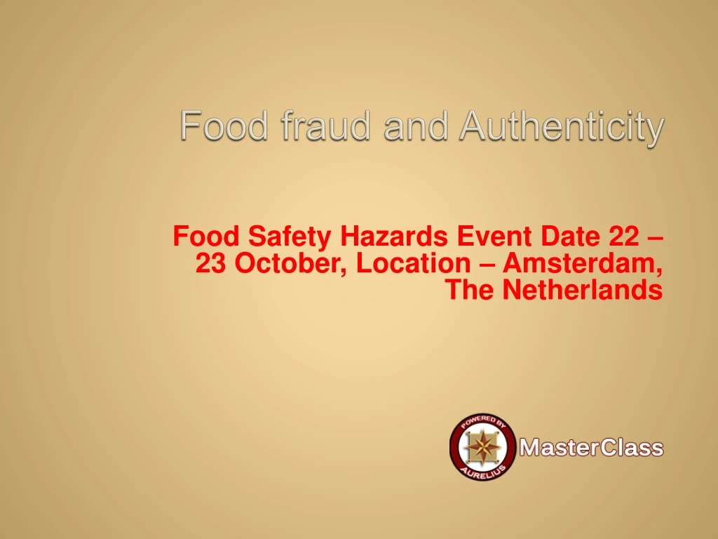 food fraud and authenticity