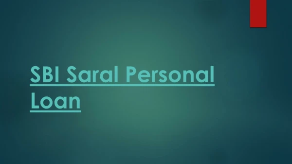 SBI Saral Personal Loan