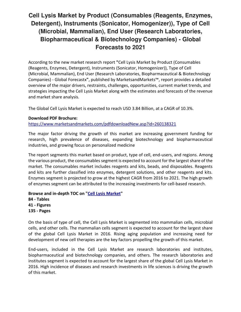 cell lysis market by product consumables reagents