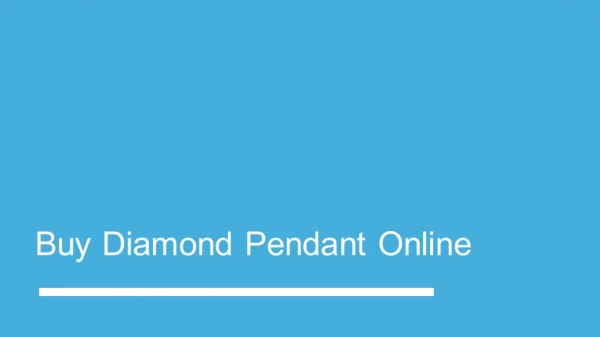 Buy Diamond Pendant Online
