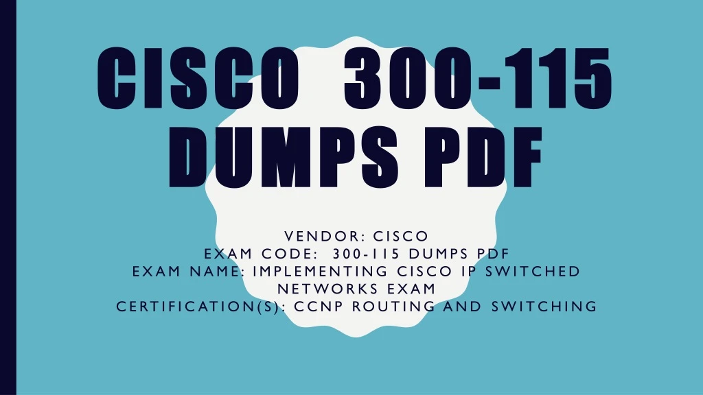 cisco 300 115 dumps pdf