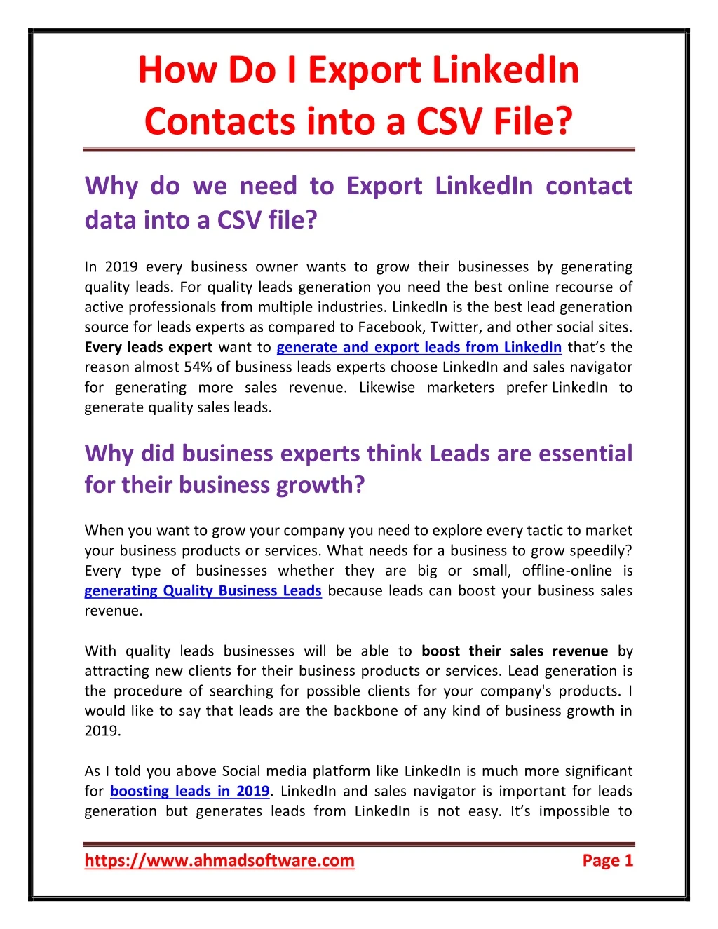 how do i export linkedin contacts into a csv file