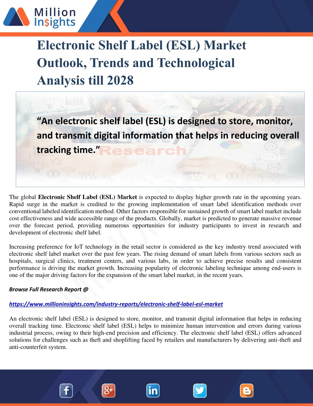 electronic shelf label esl market outlook trends