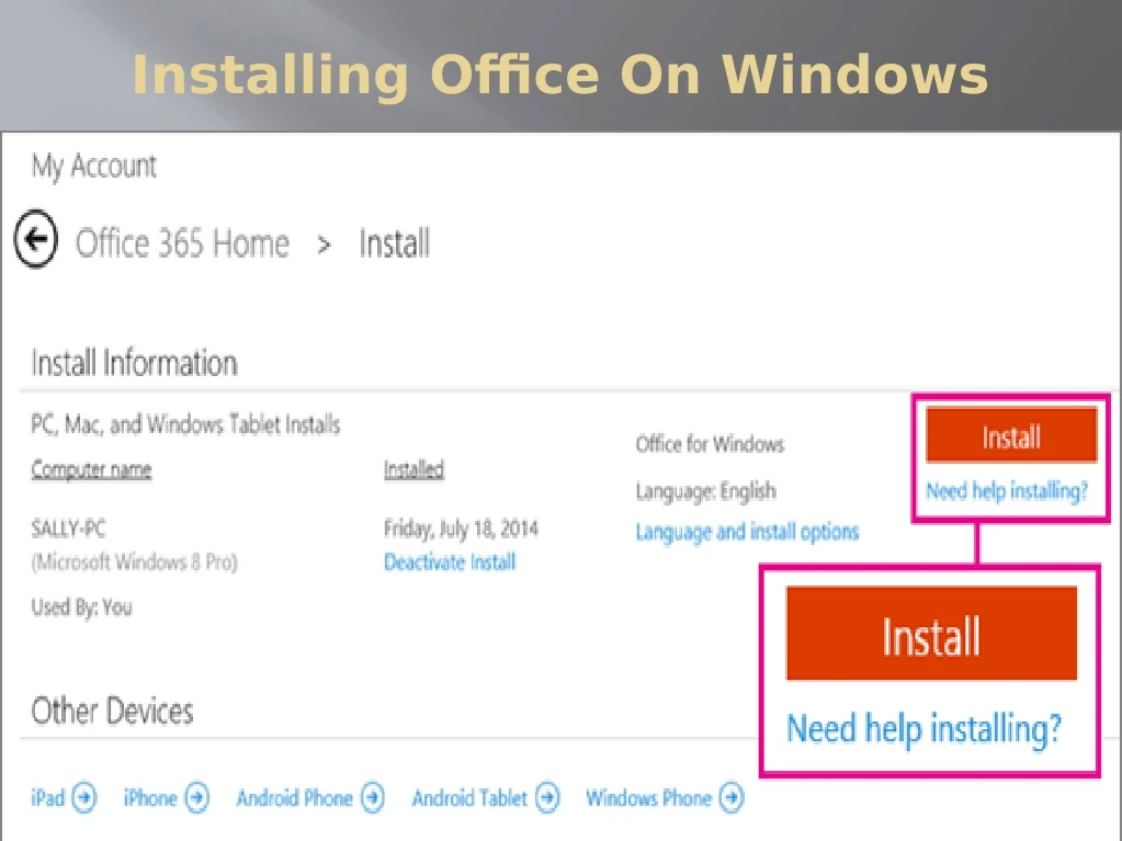 installing ofce on windows