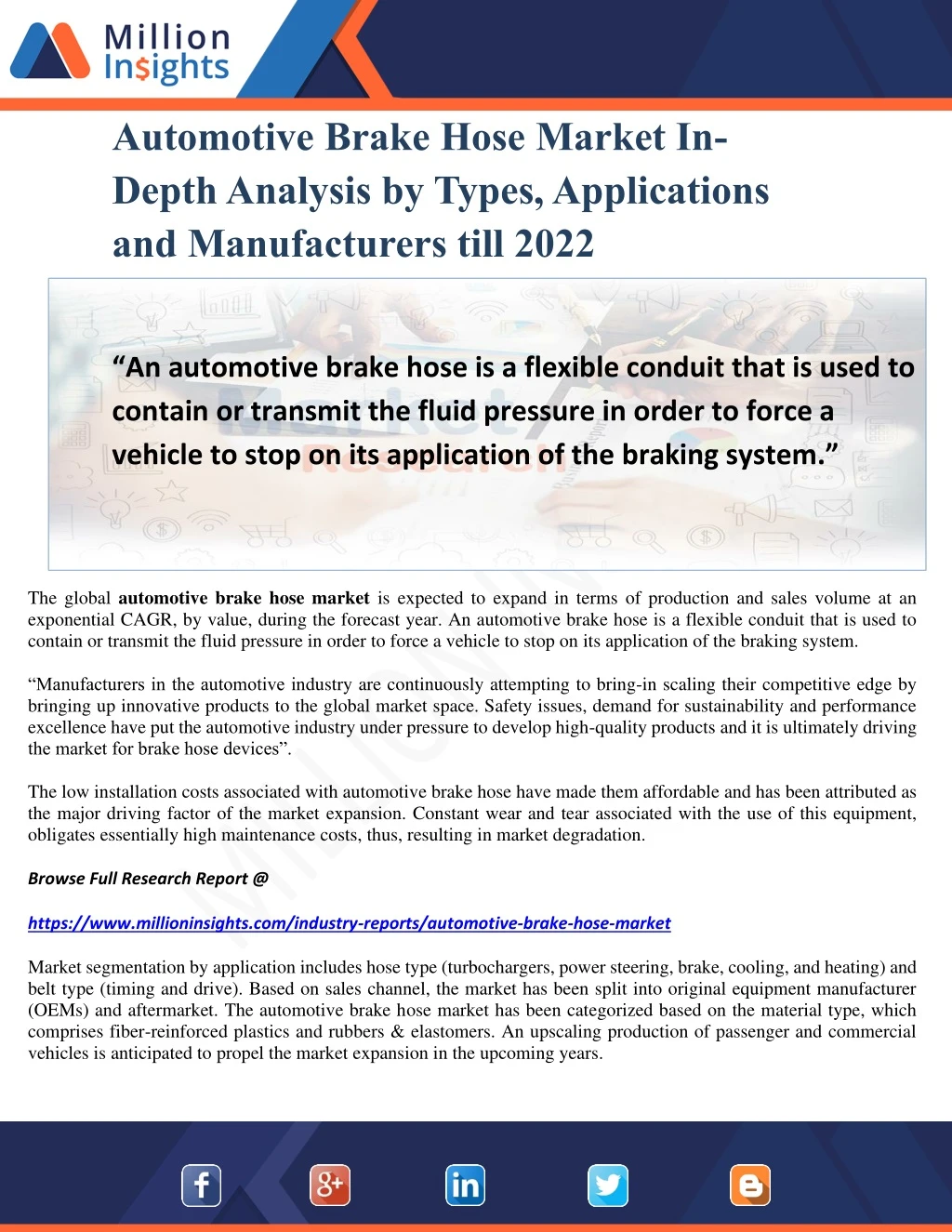 automotive brake hose market in depth analysis