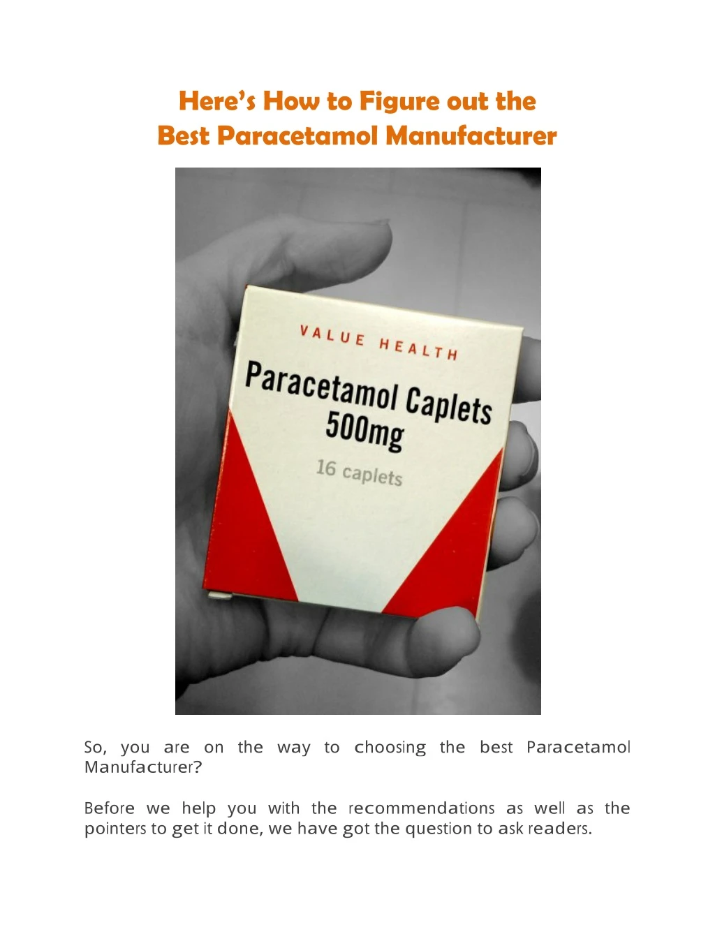 here s how to figure out the best paracetamol