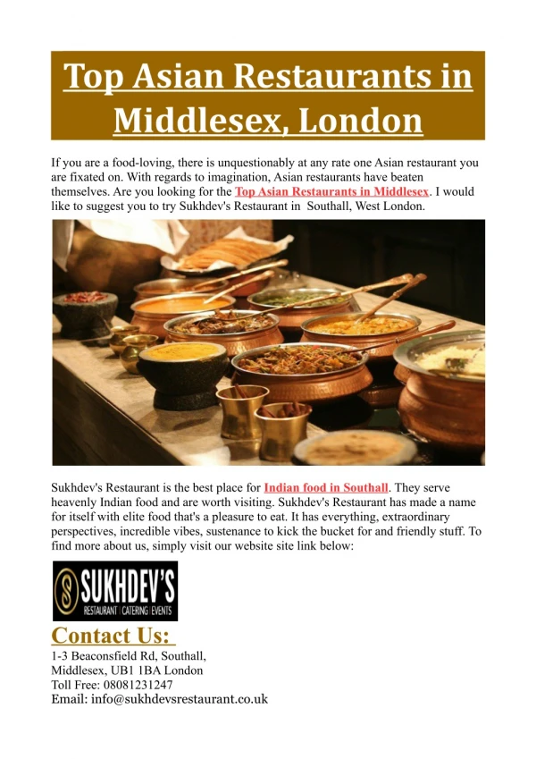 Top Asian Restaurants in Middlesex, London