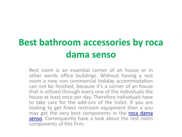 Best bathroom accessories by roca dama senso