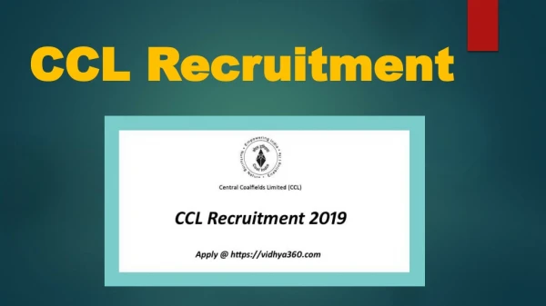 CCL Recruitment 2019 | Apply For Central Coalfields 750 Apprentice Jobs