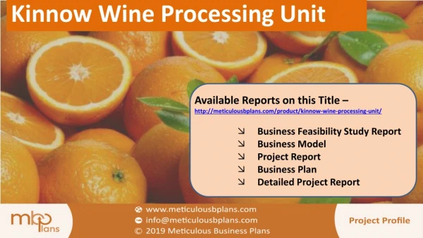 Kinnow Wine Processing Unit