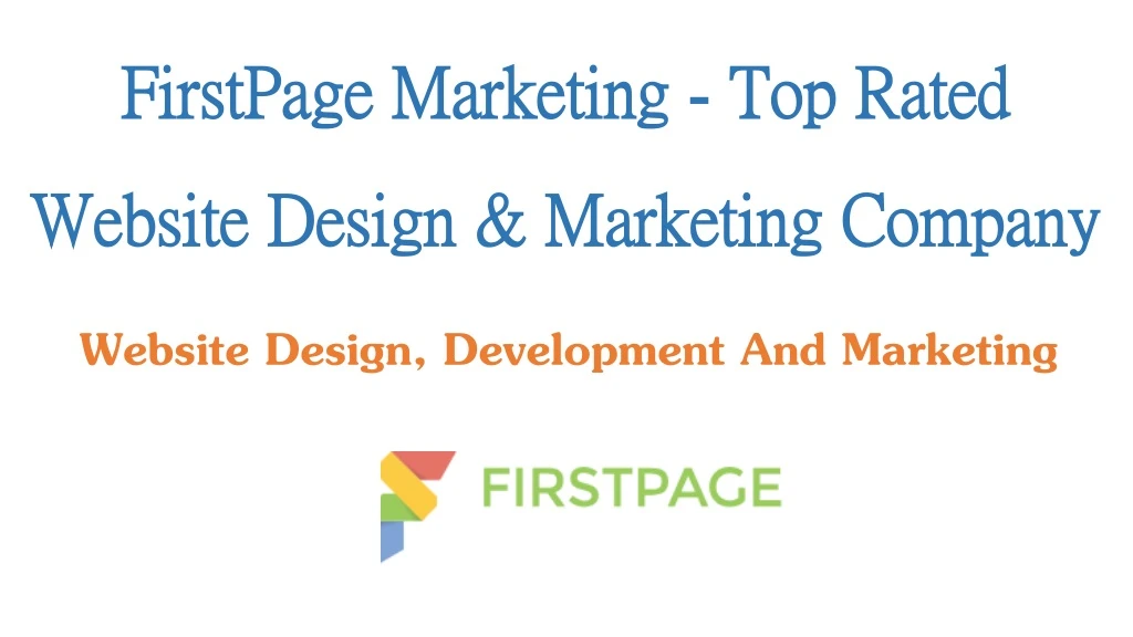 firstpage marketing top rated website design marketing company