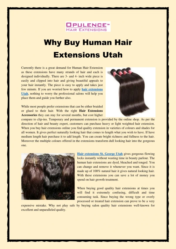 Why Buy Human Hair Extensions Utah