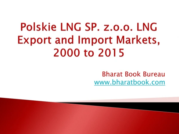 Polskie LNG SP. z.o.o. LNG Export and Import Markets, 2000 to 2015